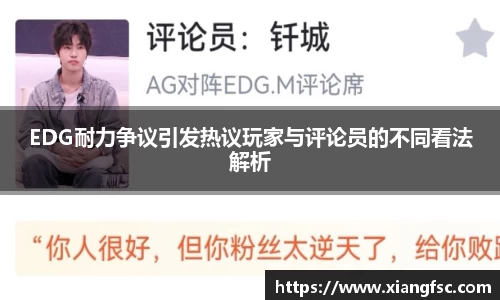 EDG耐力争议引发热议玩家与评论员的不同看法解析